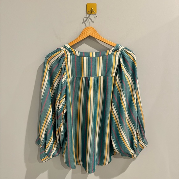 NEW Maeve by Anthropologie Brenda Striped Peasant Blouse, Size S - Picture 9 of 12